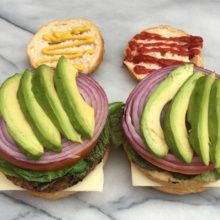 Gluten-free Vegan Veggie Burgers with extra avocado
